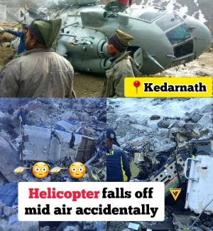 Kedarnath helicopter Crash Today : केदारनाथ में थारु कैंप के पास एक हेलिकॉप्टर नदी में गिर गया।